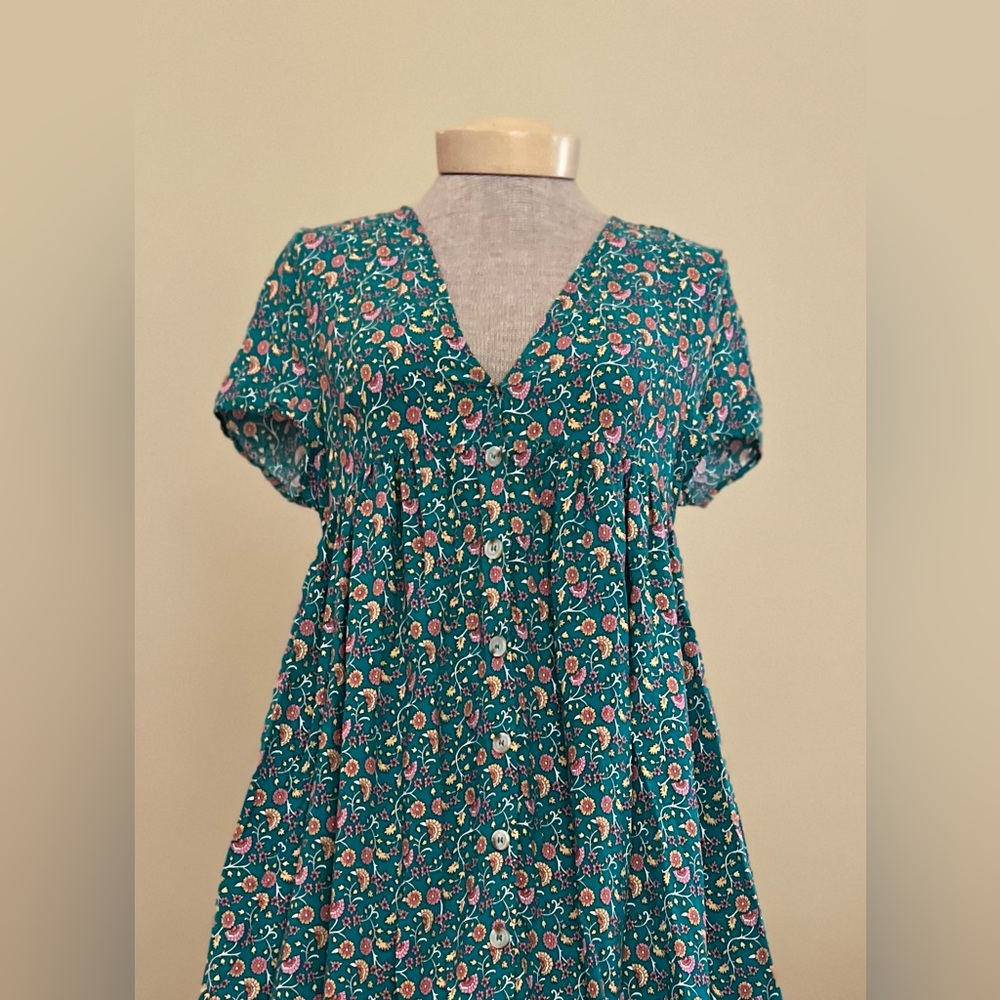 NATURAL LIFE Teal and Orange Midi Dress - Picture 8 of 13
